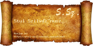 Stul Szilvánusz névjegykártya
